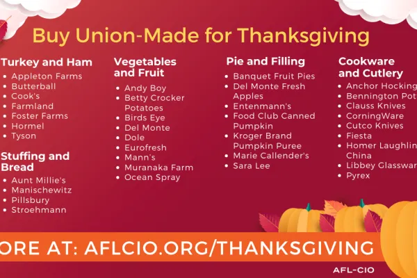 Buy Union-Made for Thanksgiving List