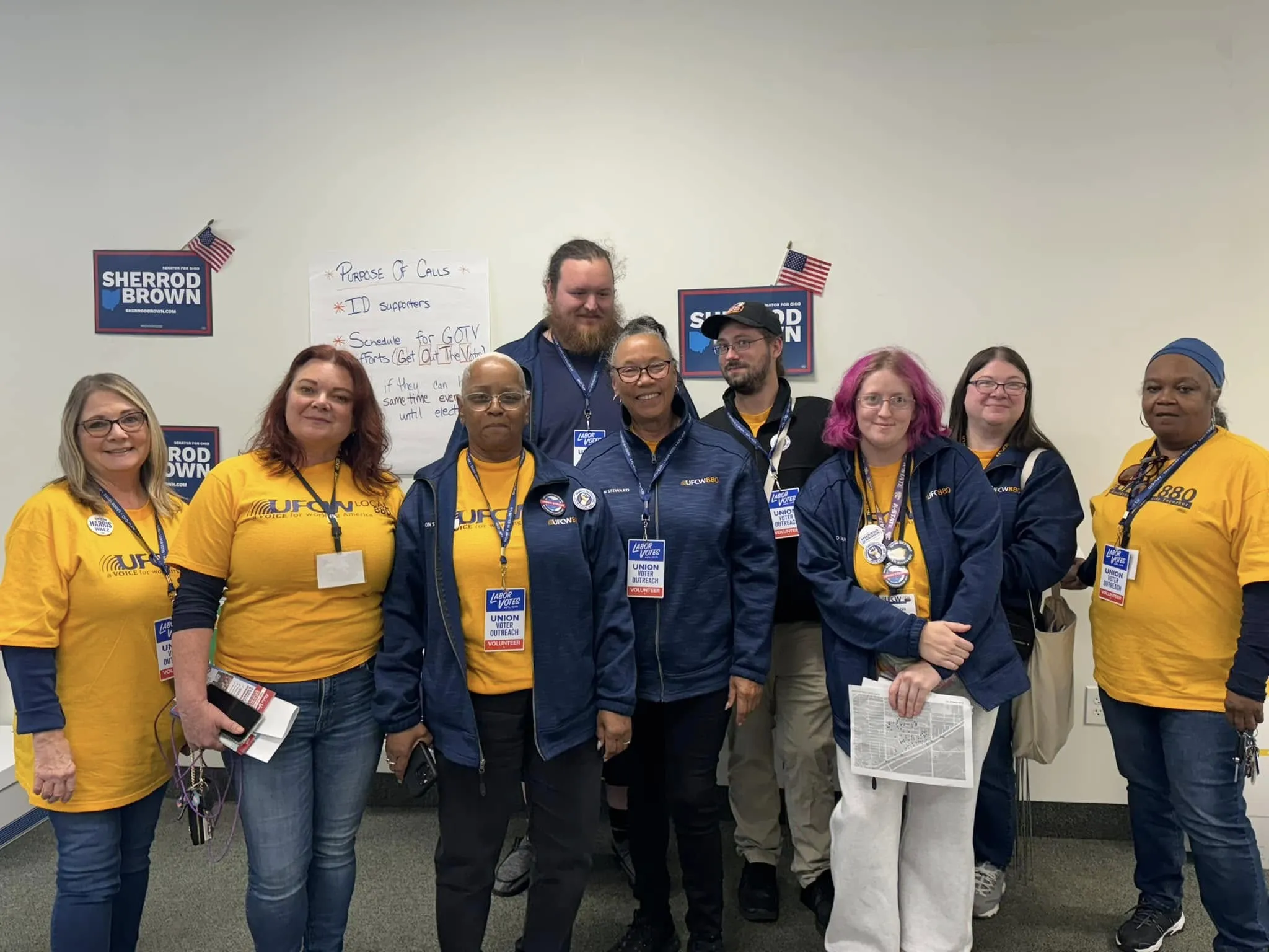 UFCW members volunteer at a political canvass