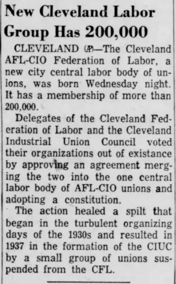 News Article Cleveland AFL-CIO
